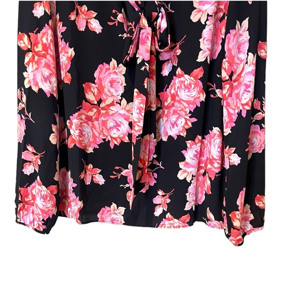 J. Crew Tie Neck Long Sleeve Top in Midnight Rose (M) - Picture 8 of 13